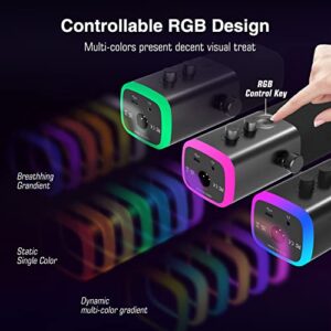 FIFINE XLR/USB Dynamic Microphone for Podcast Recording, PC Computer Gaming Streaming Mic with RGB Light, Mute Button, Headphones Jack, Desktop Stand, Vocal Mic for Singing YouTube-AmpliGame AM8 - Image 6