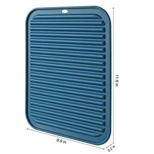 HOTEC Silicone Trivets for Hot pots and Pans, Heat Resistant for Kitchen Counter Dish Drying Mat, Set of 2 Classic Blue - Image 7