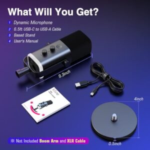 FIFINE XLR/USB Dynamic Microphone for Podcast Recording, PC Computer Gaming Streaming Mic with RGB Light, Mute Button, Headphones Jack, Desktop Stand, Vocal Mic for Singing YouTube-AmpliGame AM8 - Image 3
