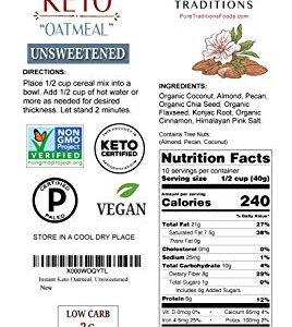 Keto Oatmeal, Instant Hot Cereal, Unsweetened, Certified Paleo, Keto Certified, Gluten & Grain Free (14.1 oz) (3 Pack) - Image 8